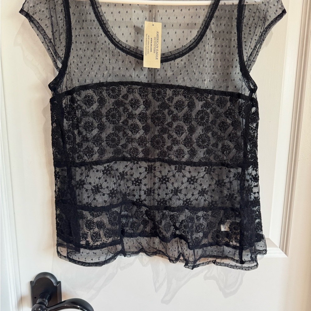 Elegant Black Lace Top